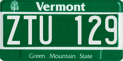 VT license plate ZTU129