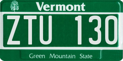 VT license plate ZTU130
