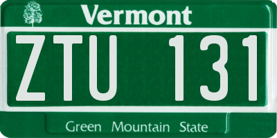 VT license plate ZTU131