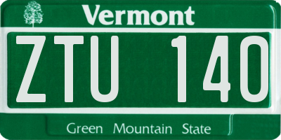 VT license plate ZTU140
