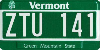 VT license plate ZTU141
