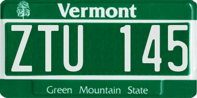 VT license plate ZTU145