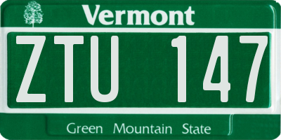 VT license plate ZTU147