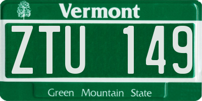 VT license plate ZTU149
