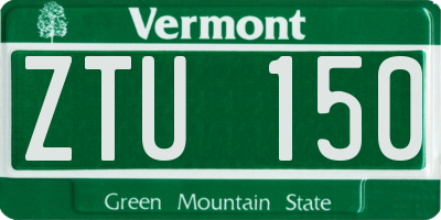 VT license plate ZTU150