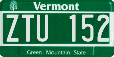 VT license plate ZTU152