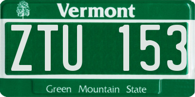 VT license plate ZTU153