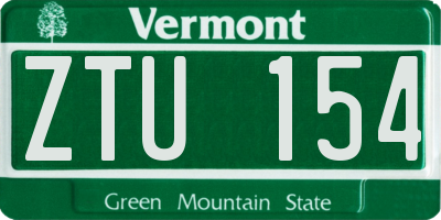 VT license plate ZTU154
