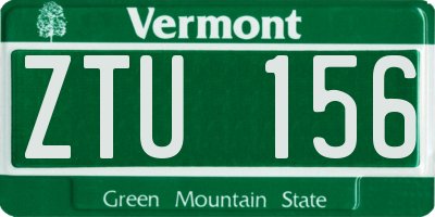 VT license plate ZTU156
