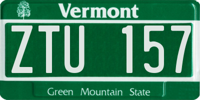 VT license plate ZTU157
