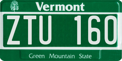 VT license plate ZTU160