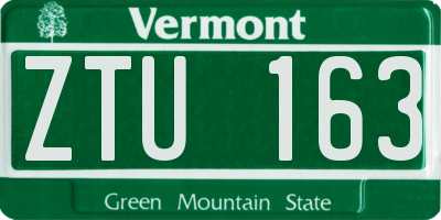 VT license plate ZTU163