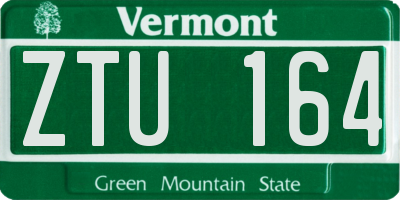 VT license plate ZTU164