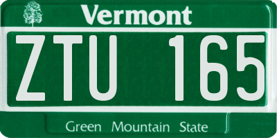 VT license plate ZTU165