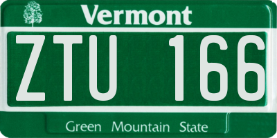 VT license plate ZTU166
