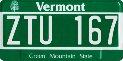 VT license plate ZTU167