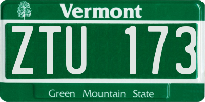 VT license plate ZTU173