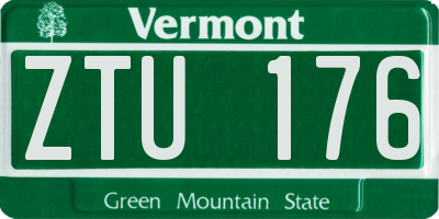 VT license plate ZTU176