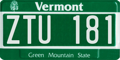 VT license plate ZTU181
