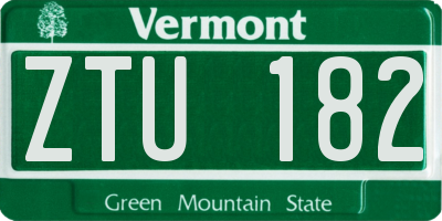 VT license plate ZTU182