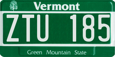 VT license plate ZTU185
