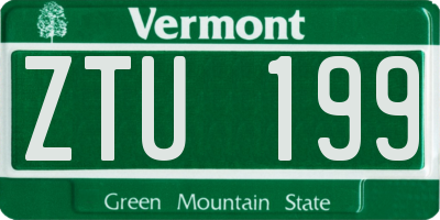 VT license plate ZTU199