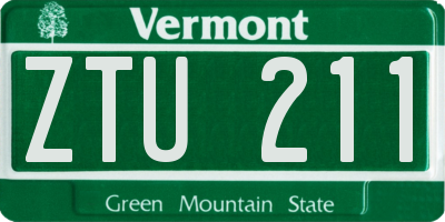 VT license plate ZTU211