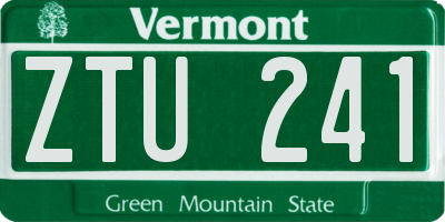 VT license plate ZTU241