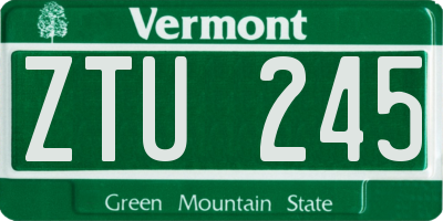 VT license plate ZTU245