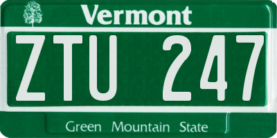 VT license plate ZTU247