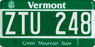 VT license plate ZTU248