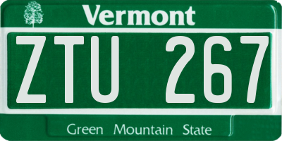 VT license plate ZTU267