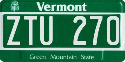 VT license plate ZTU270