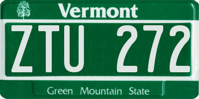 VT license plate ZTU272