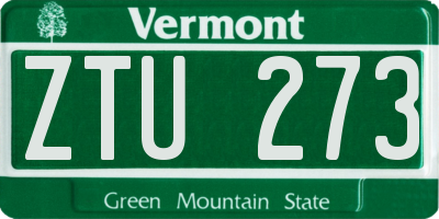 VT license plate ZTU273