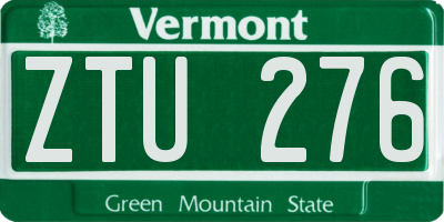 VT license plate ZTU276