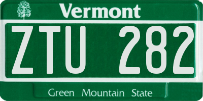 VT license plate ZTU282