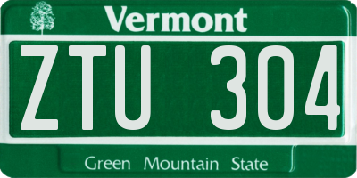 VT license plate ZTU304