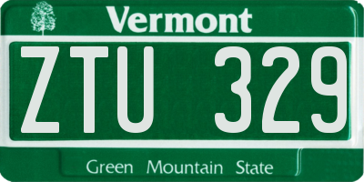 VT license plate ZTU329