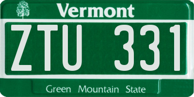 VT license plate ZTU331