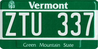 VT license plate ZTU337