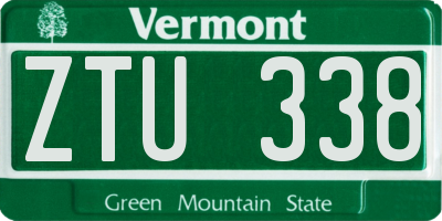 VT license plate ZTU338