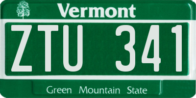 VT license plate ZTU341