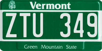 VT license plate ZTU349