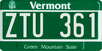 VT license plate ZTU361