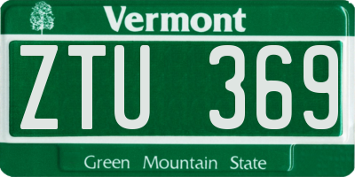 VT license plate ZTU369