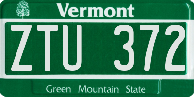 VT license plate ZTU372