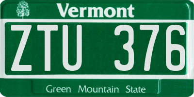 VT license plate ZTU376