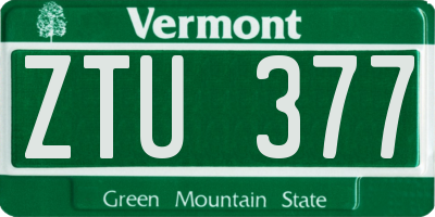 VT license plate ZTU377