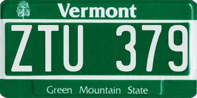 VT license plate ZTU379